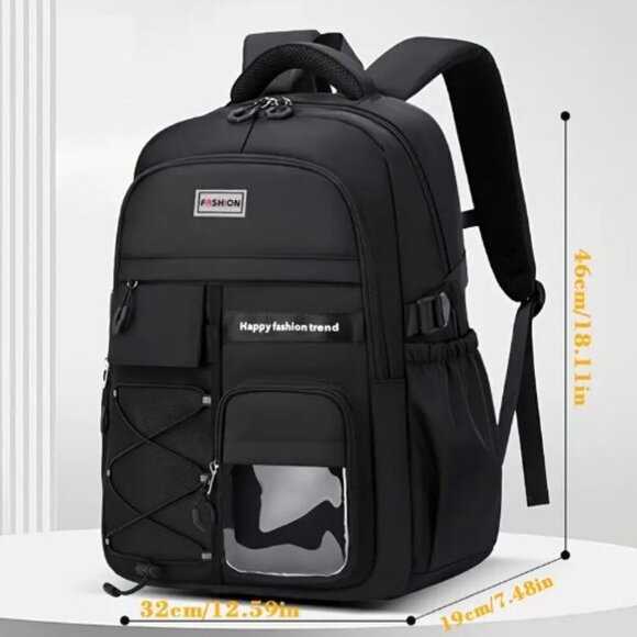 *NWT MULTILAYER LARGE CAPACITY CAMPUS BACKPACK - BLACK - Picture 3 of 6